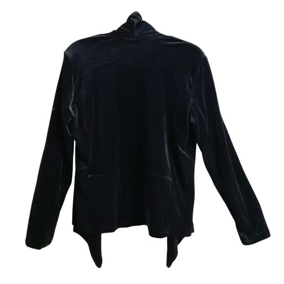 Jules & Leopold Open Jacket Women's Large Black Velvet Long Sleeve Asymmetrical - Picture 10 of 13